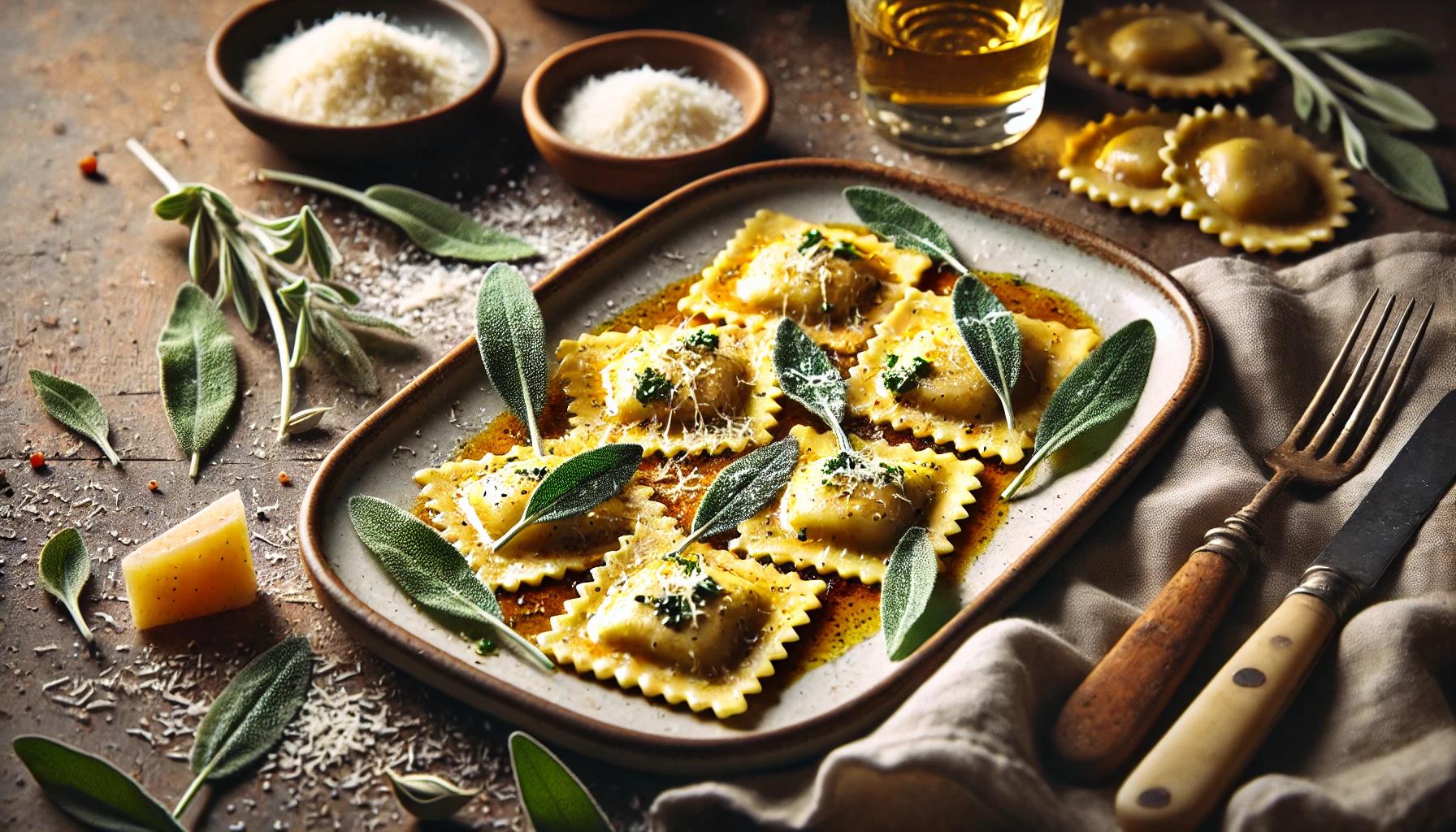 Ravioli cu salvie si unt caramelizat - reteta delicioasa