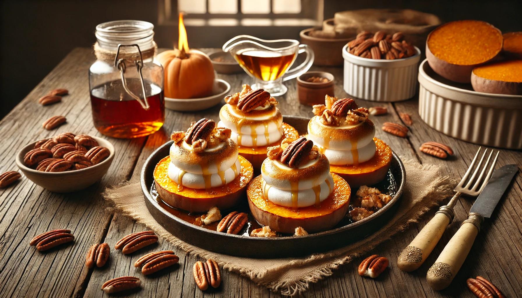Rondele cu cartofi dulci, bezea si nuci pecan - reteta delicioasa