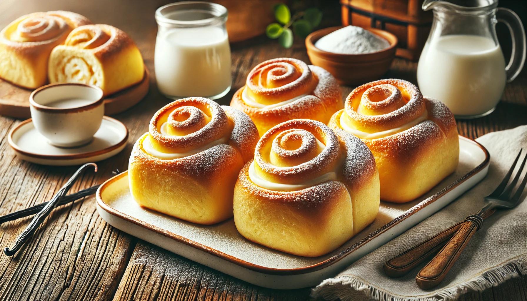 Rulouri cu Crema de Vanilie - Pufoase si Aromate