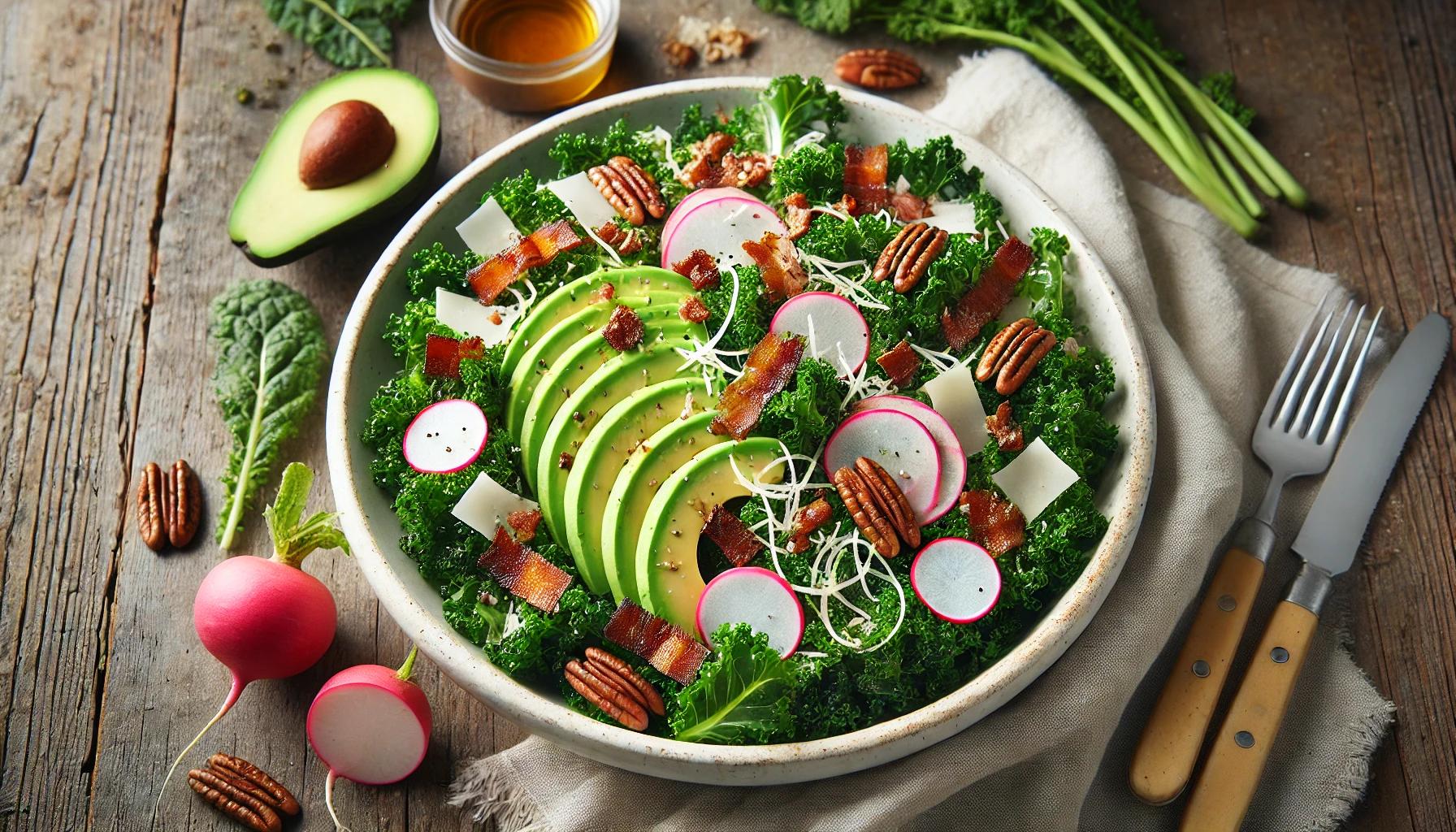 Salata cu nuci, kale, avocado si parmezan - reteta sanatoasa