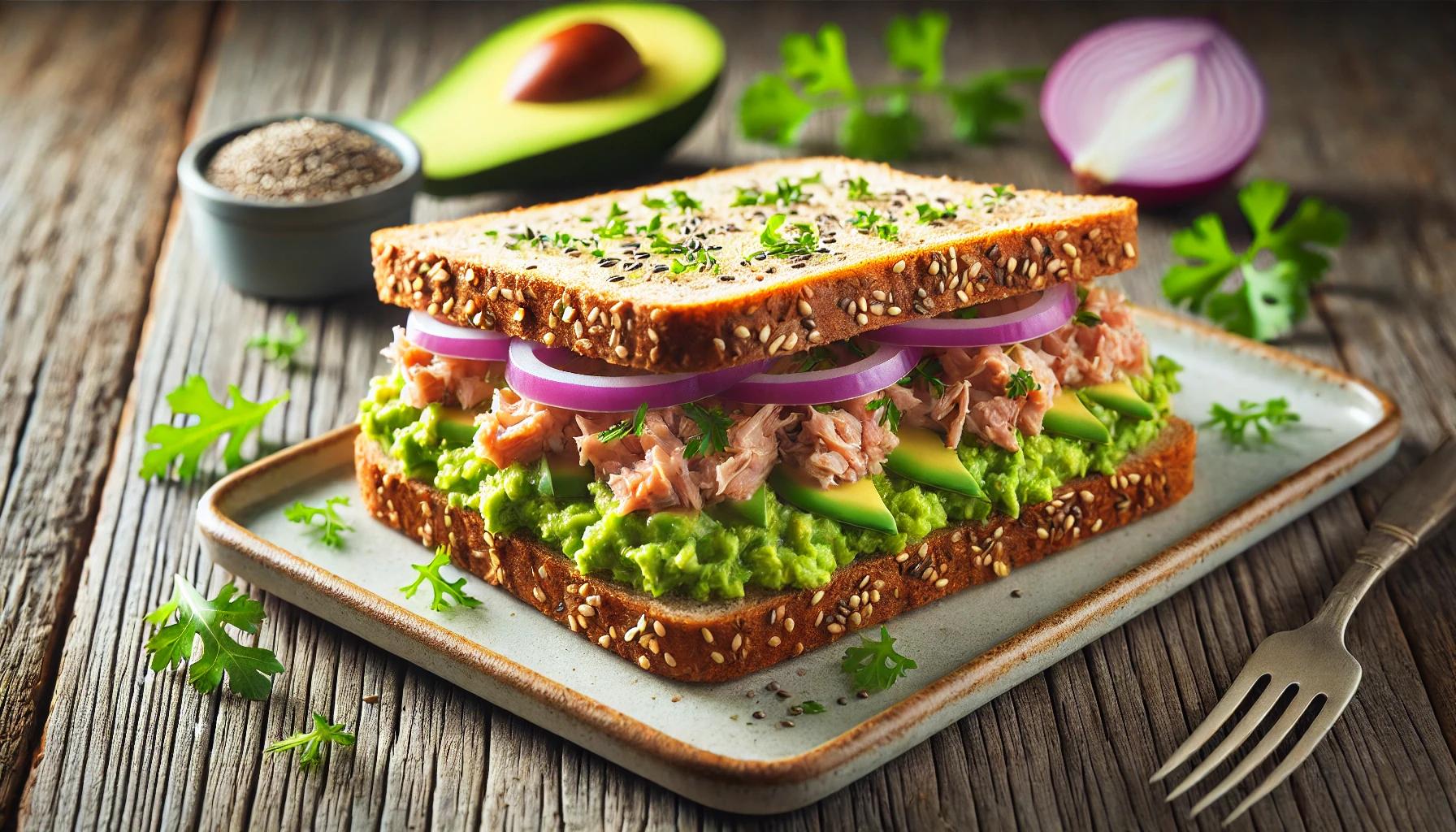 Sandvis cu avocado si ton - gata in 5 minute