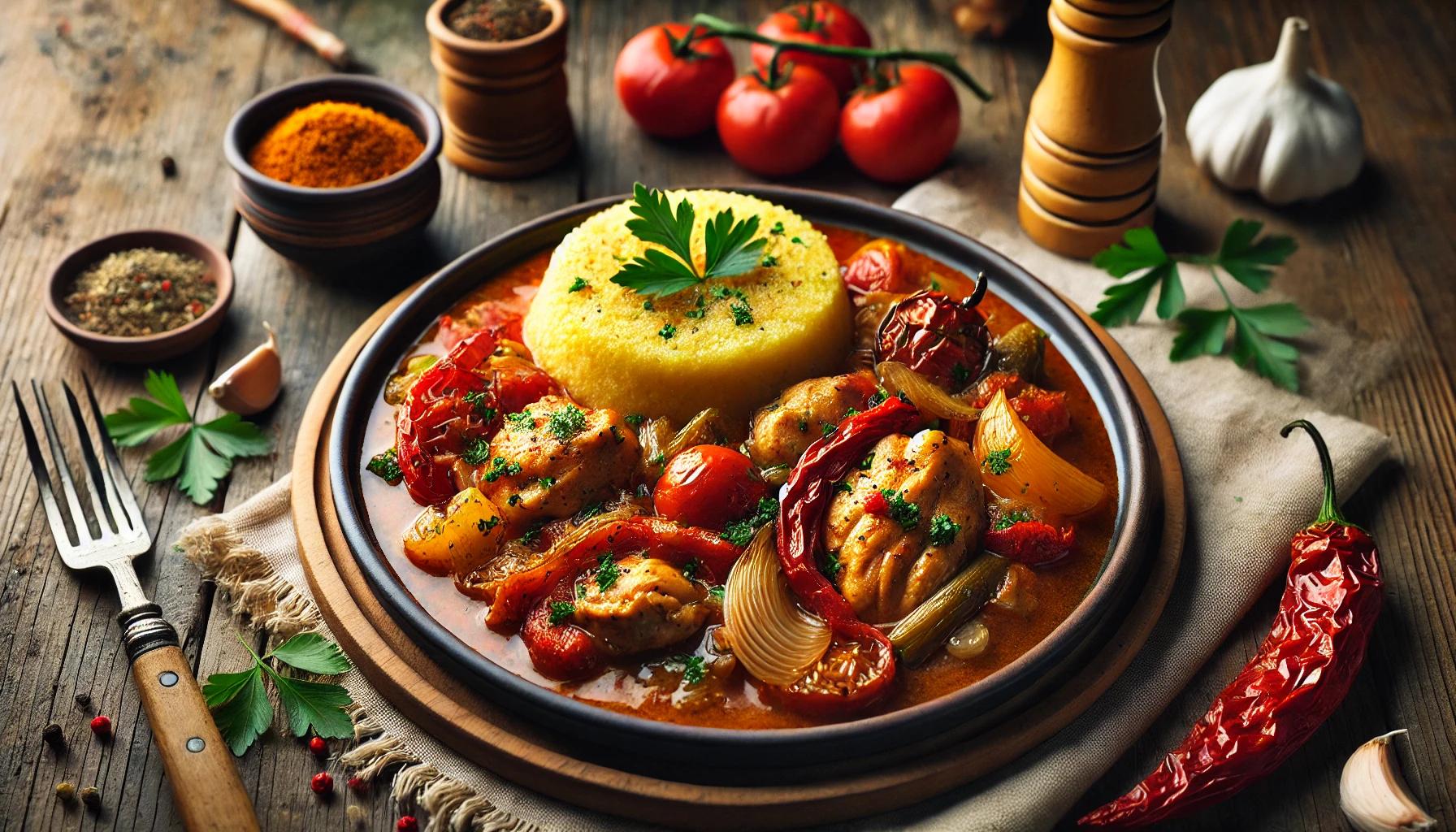 Saramura de pui cu mamaliguta - Reteta traditionala