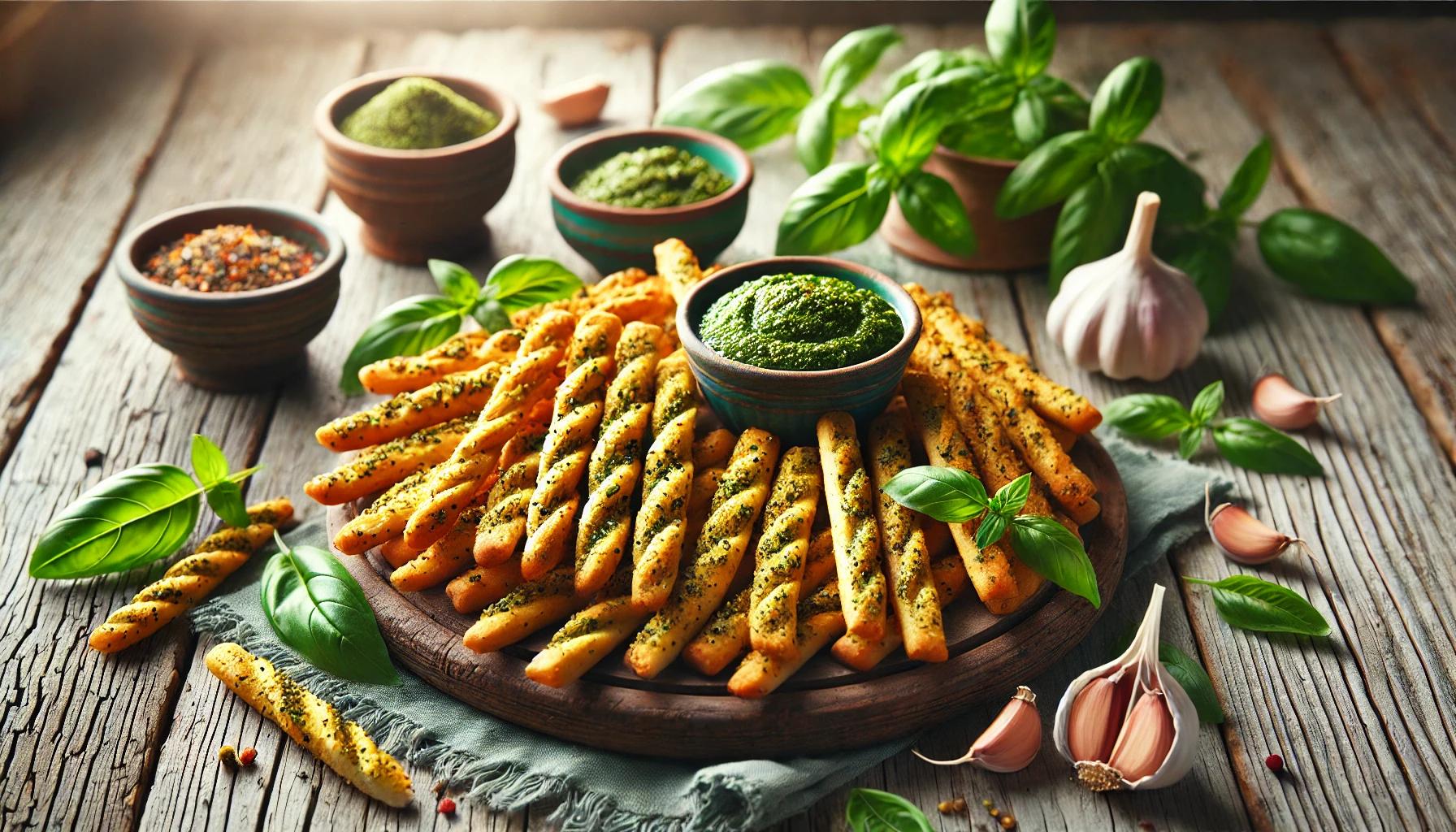 Saratele cu pesto si usturoi