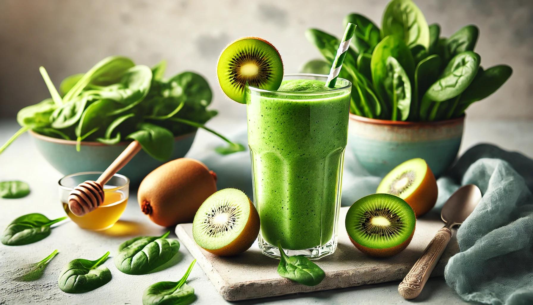 Smoothie cu kiwi si spanac - Bautura verde plina de vitamine