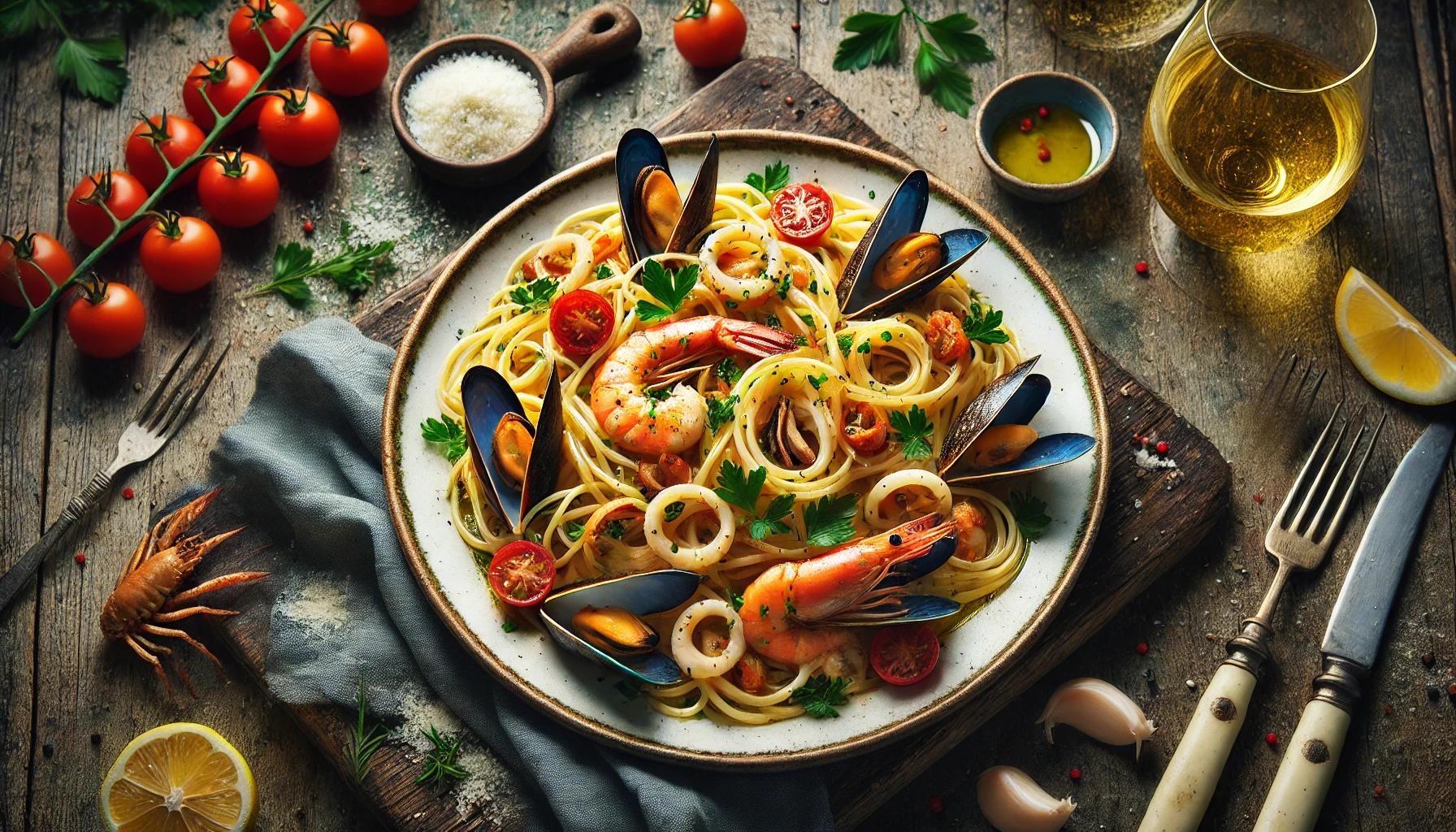 Spaghete cu Fructe de Mare - Reteta Delicioasa si Savuroasa