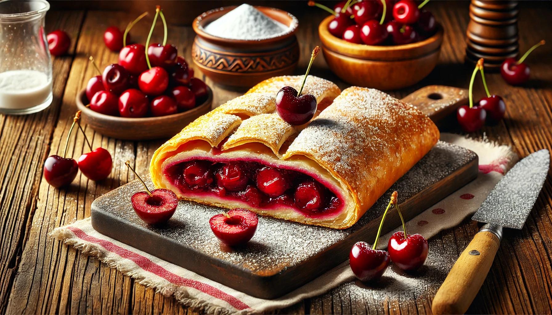 Strudel cu Visine - Reteta de Desert Savuroasa
