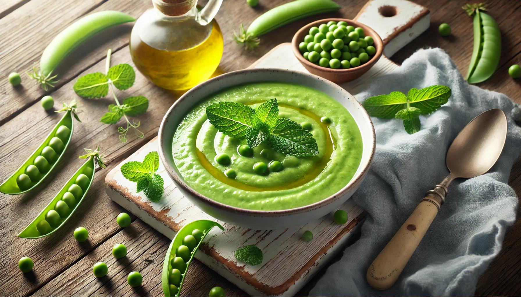 Supa crema de mazare cu menta racoritoare