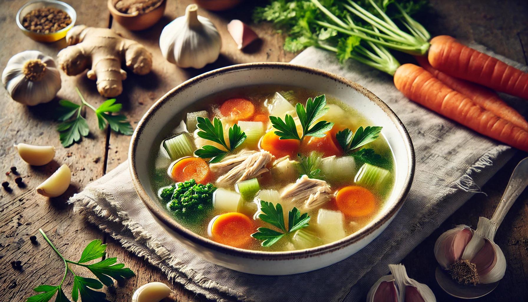 Supa de pui cu legume si ghimbir - reteta sanatoasa si aromata