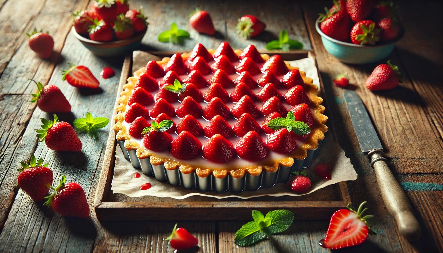 Tarta cu capsuni congelate - desert rapid si gustos
