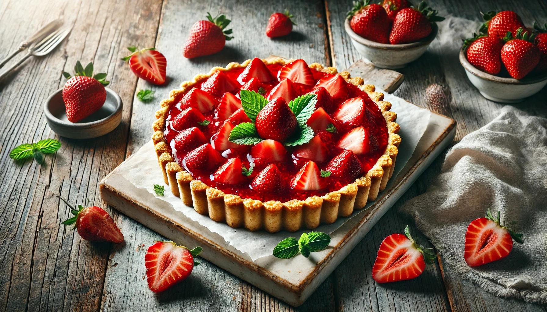 Tarta cu capsuni dietetica - desert fara regrete