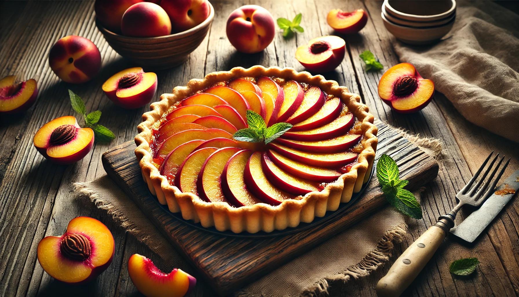 Tarta cu nectarine si aluat fraged - desert aromat