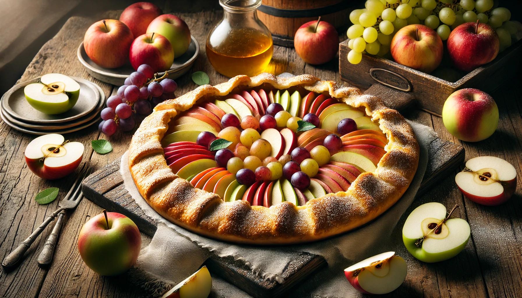 Tarta galette cu mere si struguri - desert aromat