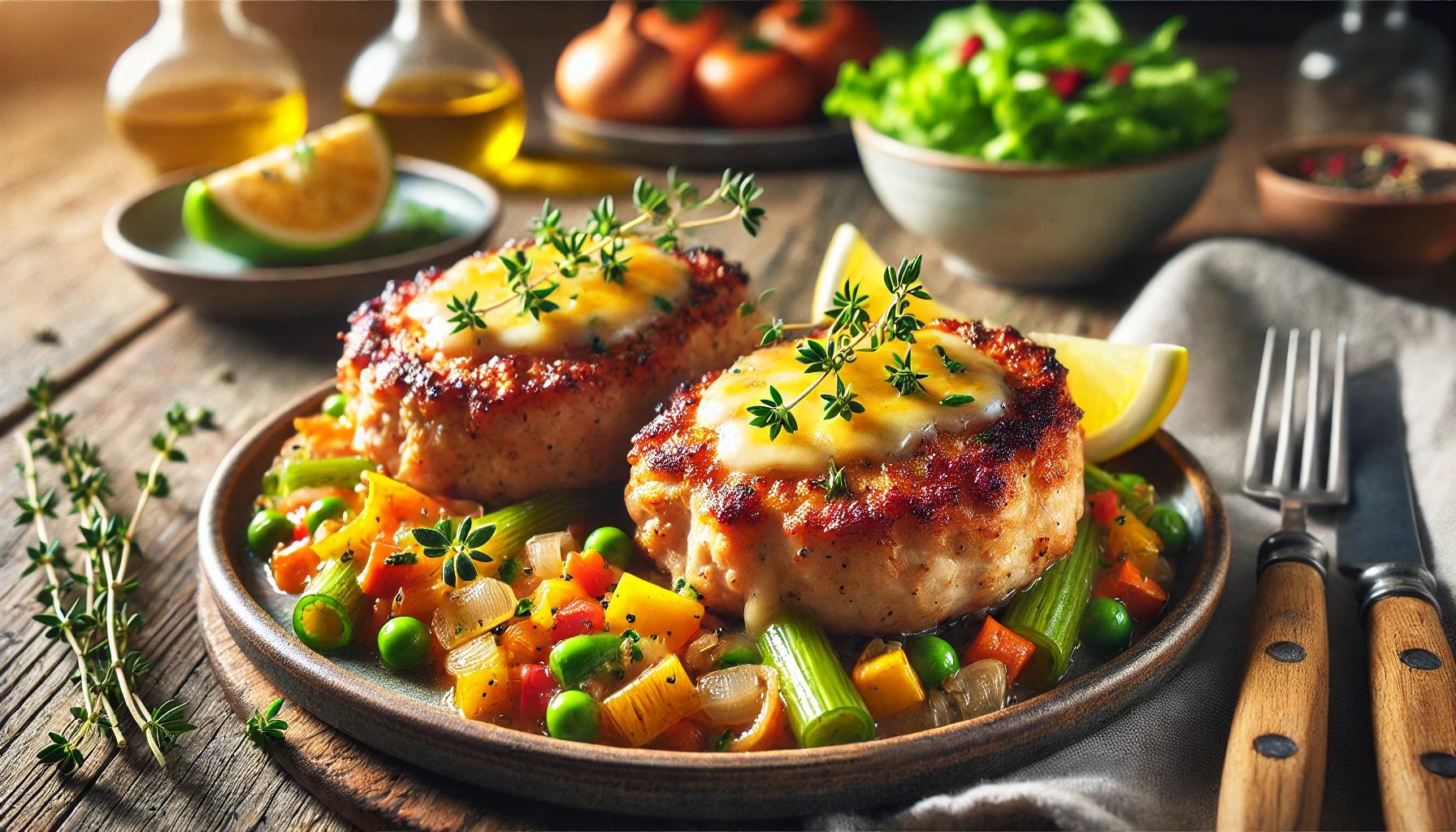 Cotlet de porc umplut cu legume - reteta simpla si scazuta in carbohidrati