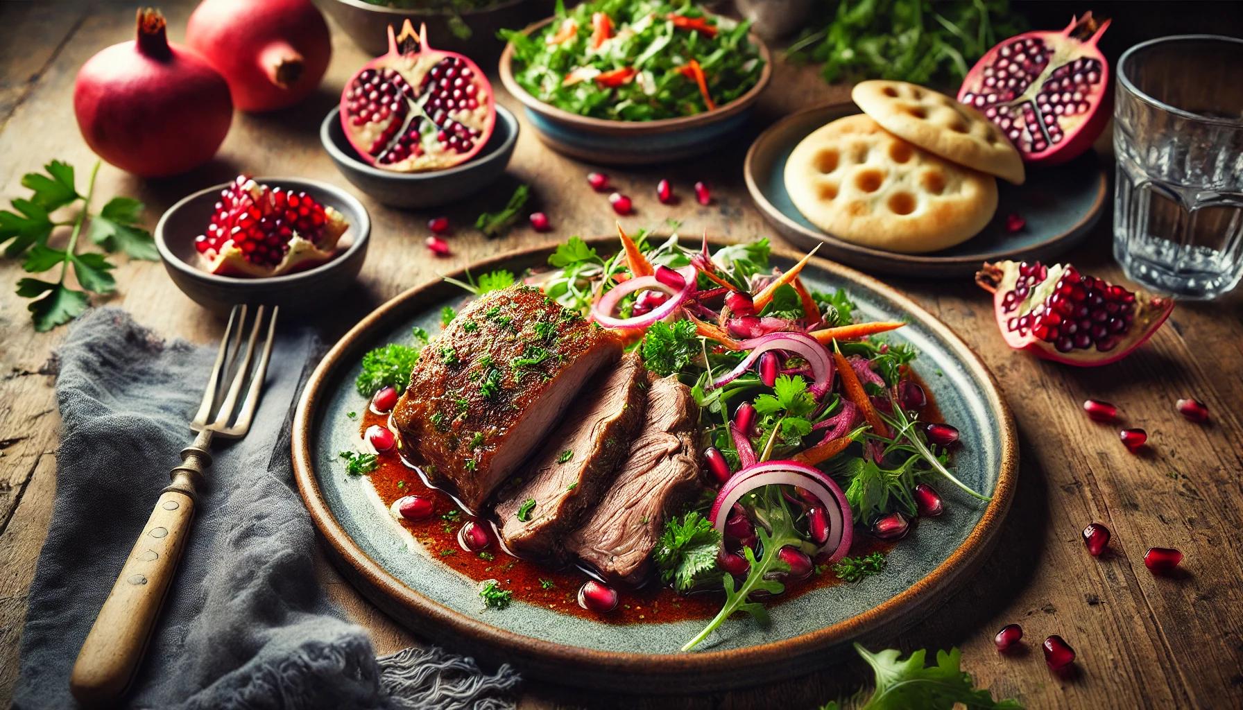 Friptura de miel gatita lent cu salata de rodie - Combinatie savuroasa