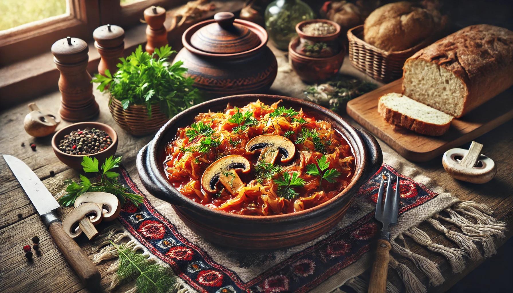 Mancare de varza cu ciuperci - reteta de post