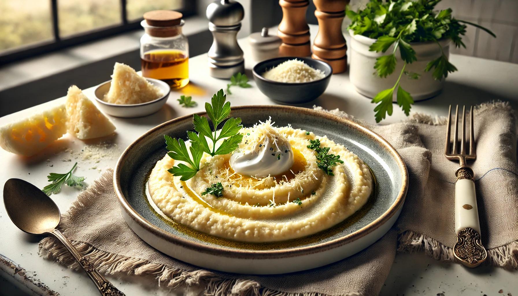 Piure de conopida cu smantana si parmezan - Reteta simpla si cremoasa