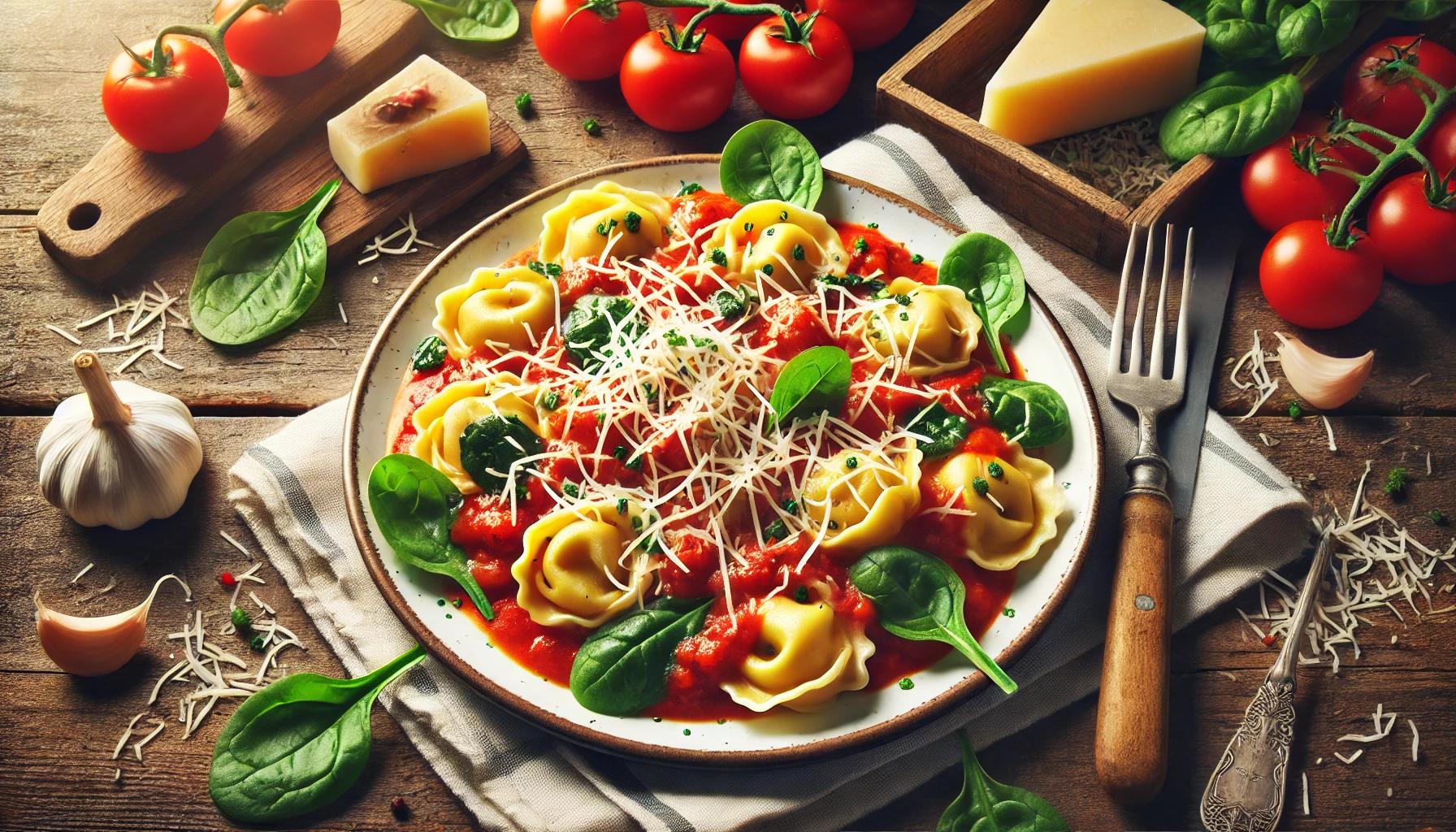 Tortellini cu sos de rosii si smantana - reteta cremoasa si savuroasa